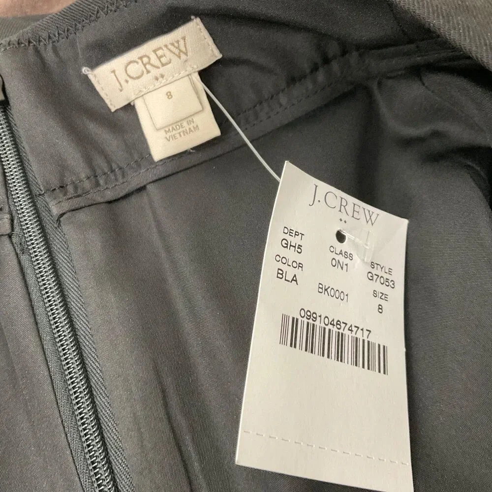 NWT J. Crew Women's Size 8 Gray 70% Wool Lined Back Slit Career Office New